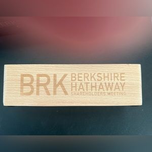 Berkshire Hathaway BRK Shareholders Meeting Wooden Desk Organizer